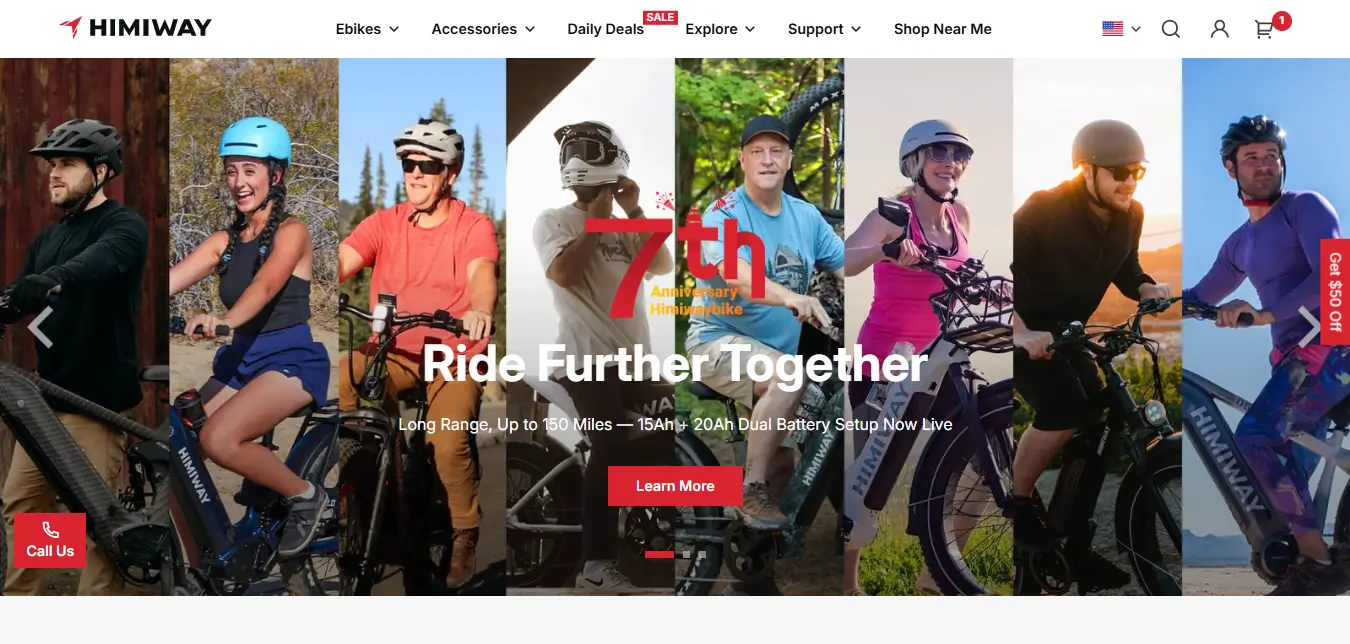 Screenshot from Himiway homepage