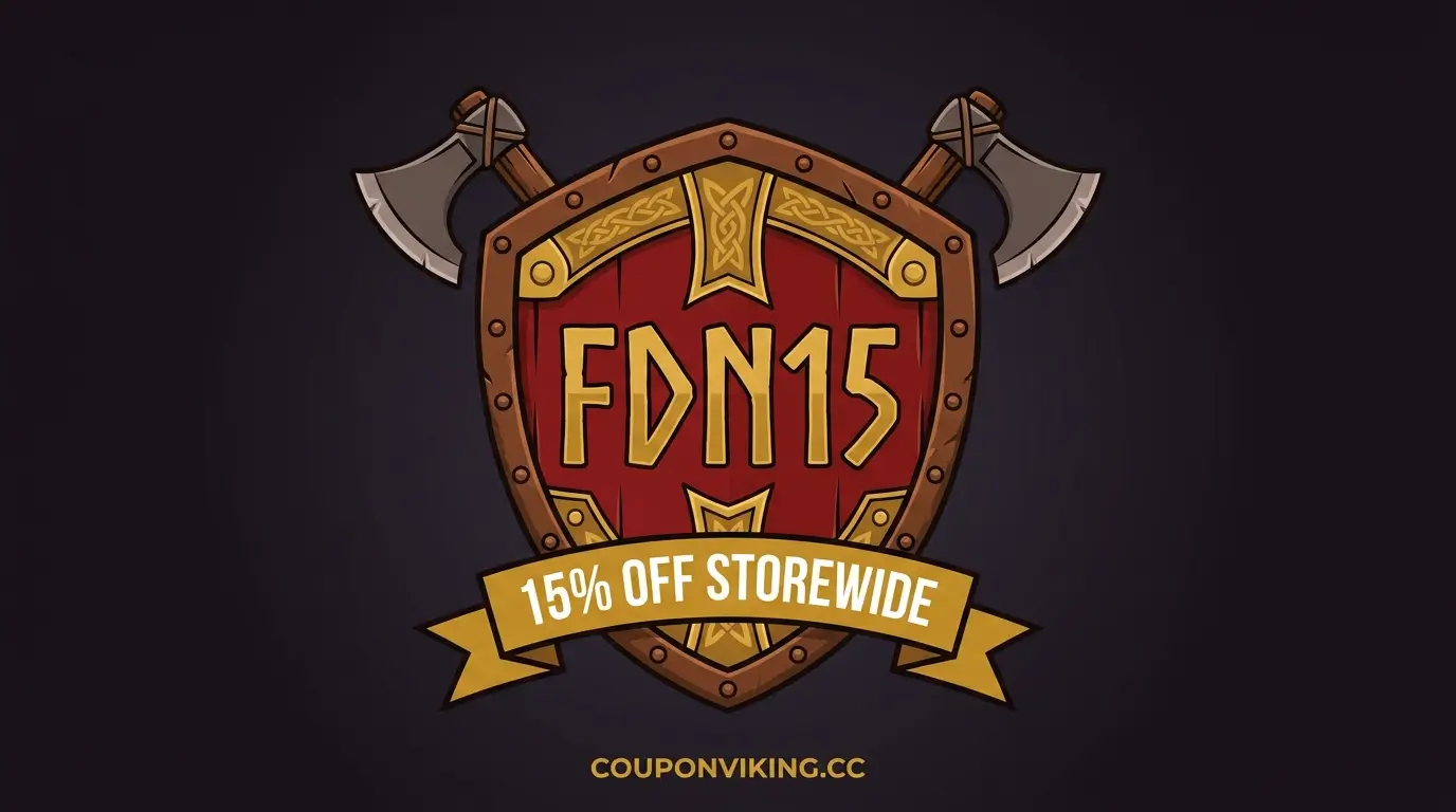 Apollo Peptide Sciences discount code FDN15 for 15 percent off storewide displayed on a Viking shield illustration by CouponViking