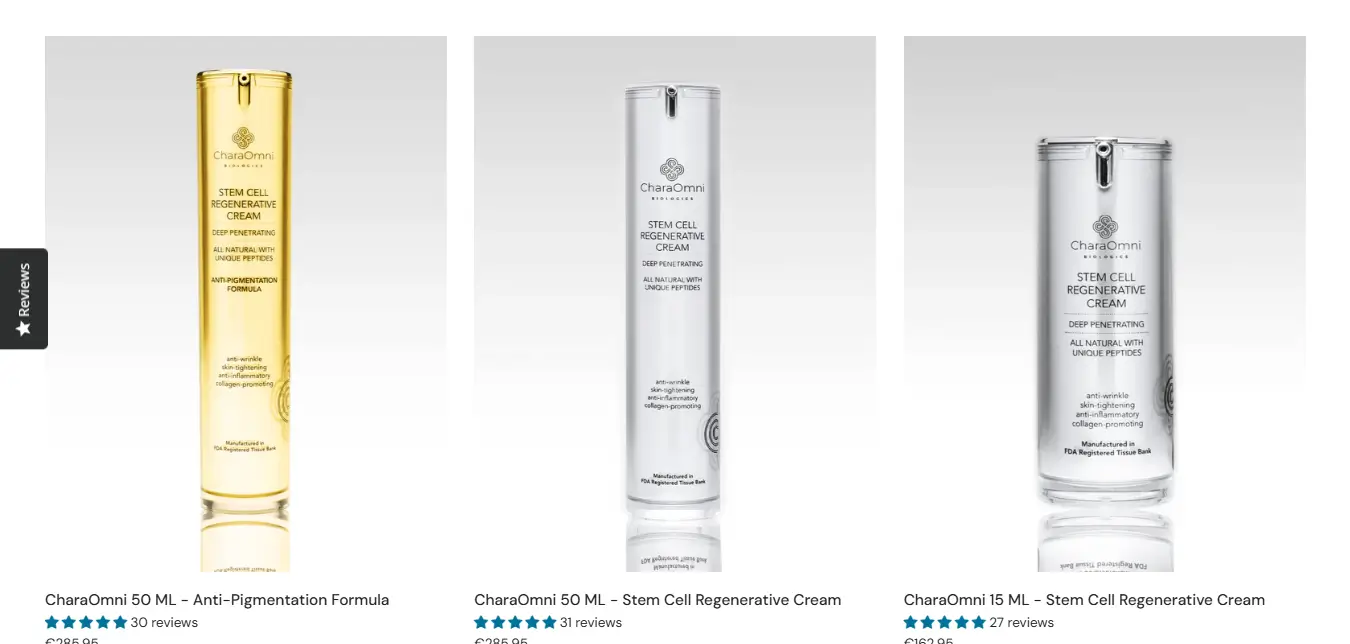 Chara Omni's Stem Cell Skin Treatment product line