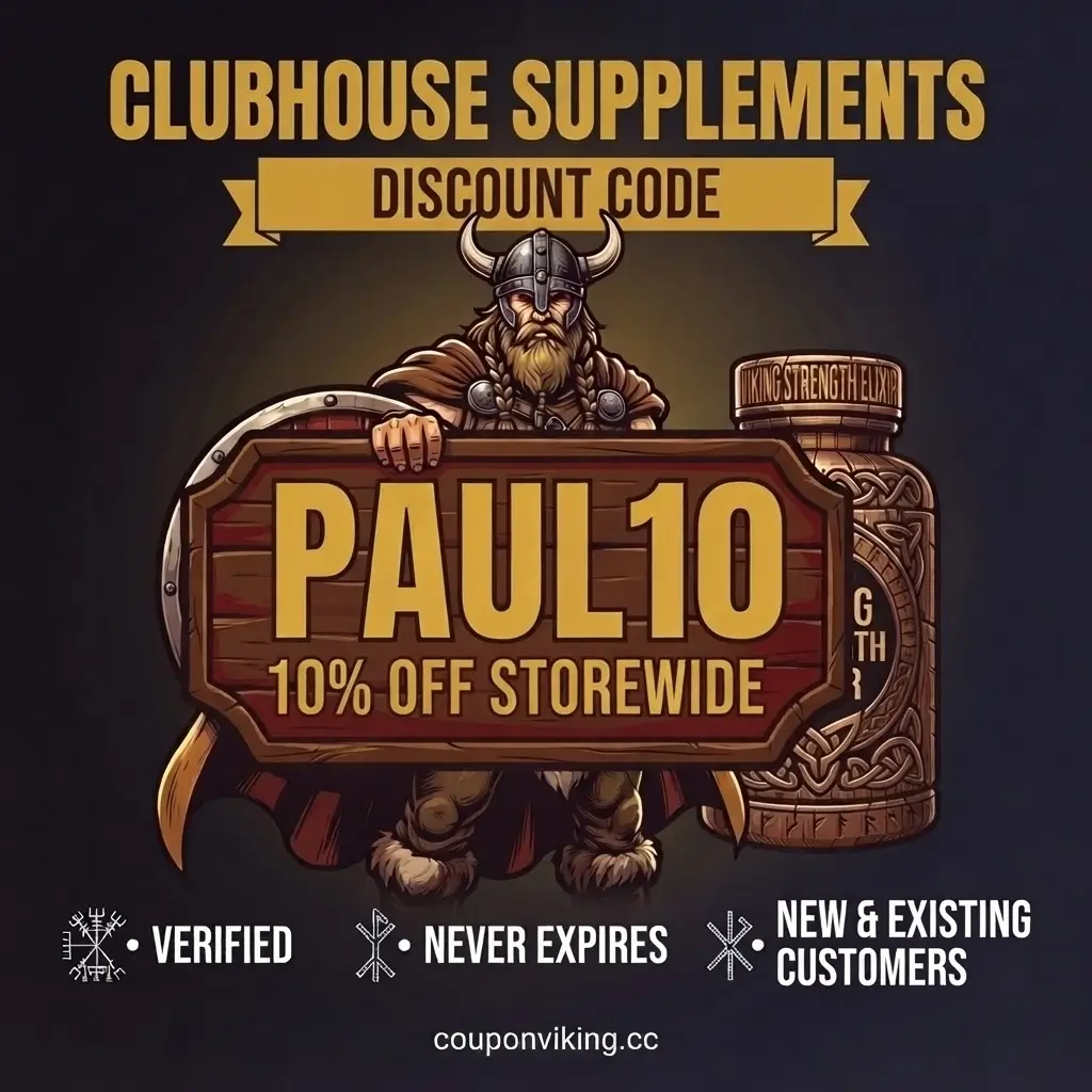 PAUL10 Clubhouse Supplements coupon code, 10% off storewide, verified and never expires