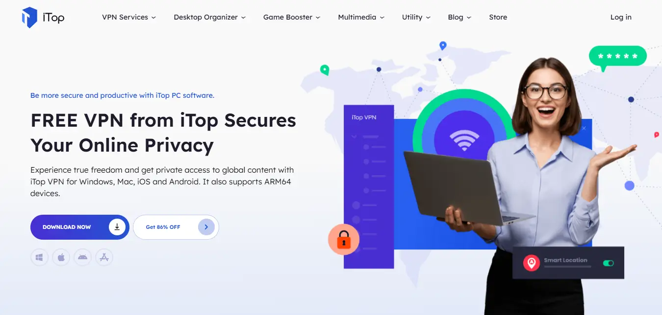 Screenshot from iTOP VPN Homepage